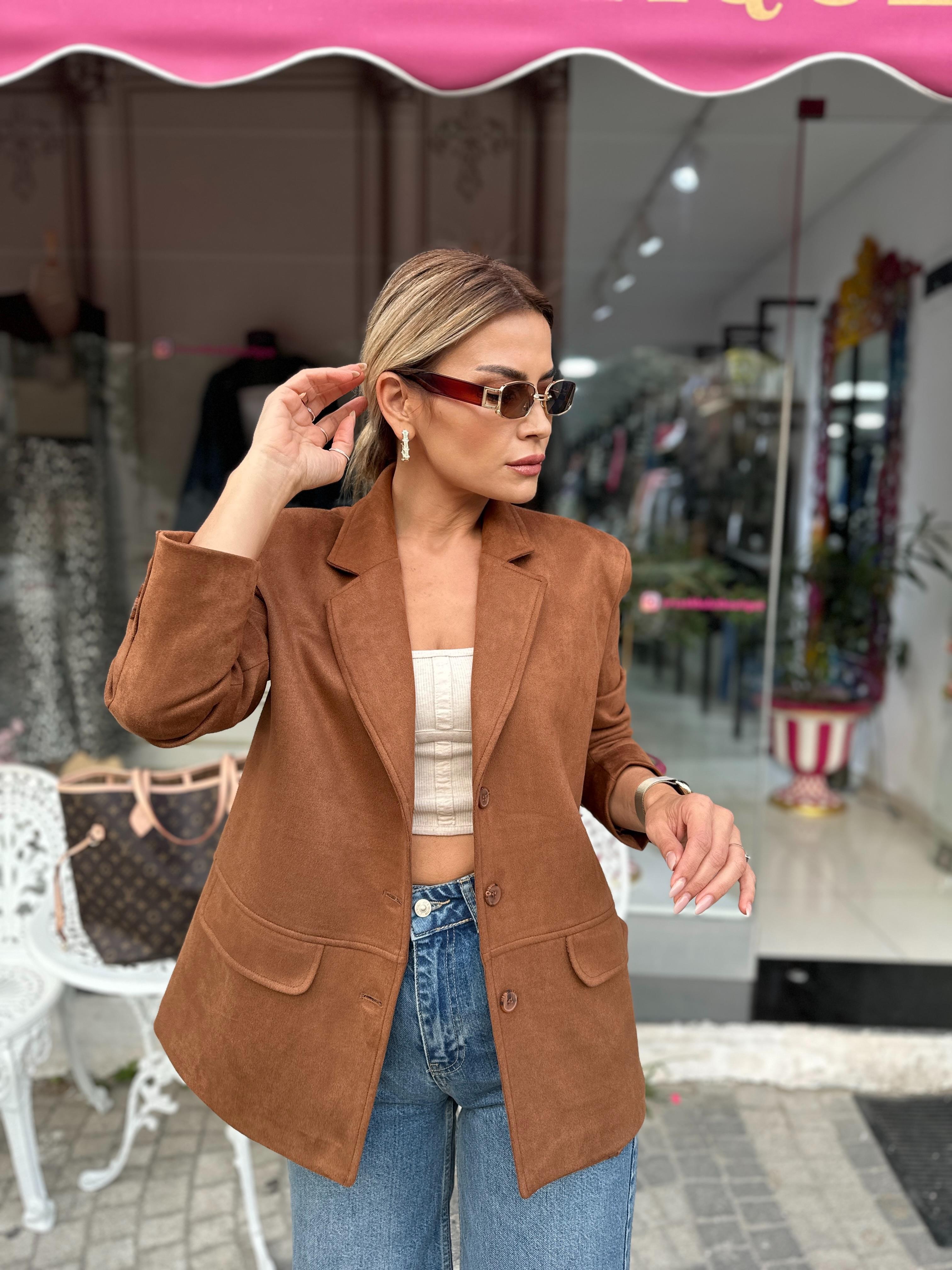 Scuba Süet Vatkalı Blazer Ceket 