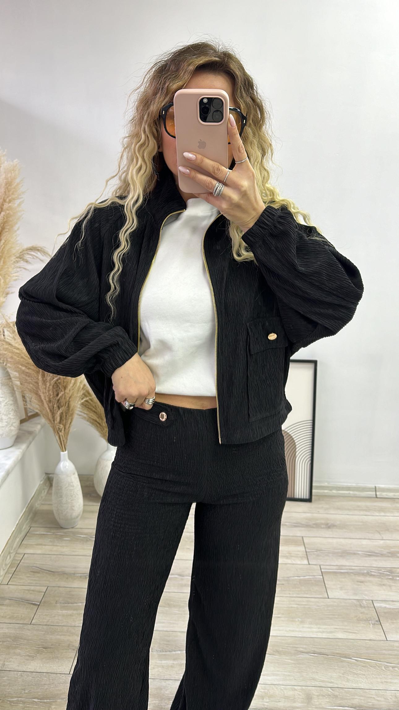 Siyah Kadife Ceket Pantolon Takım