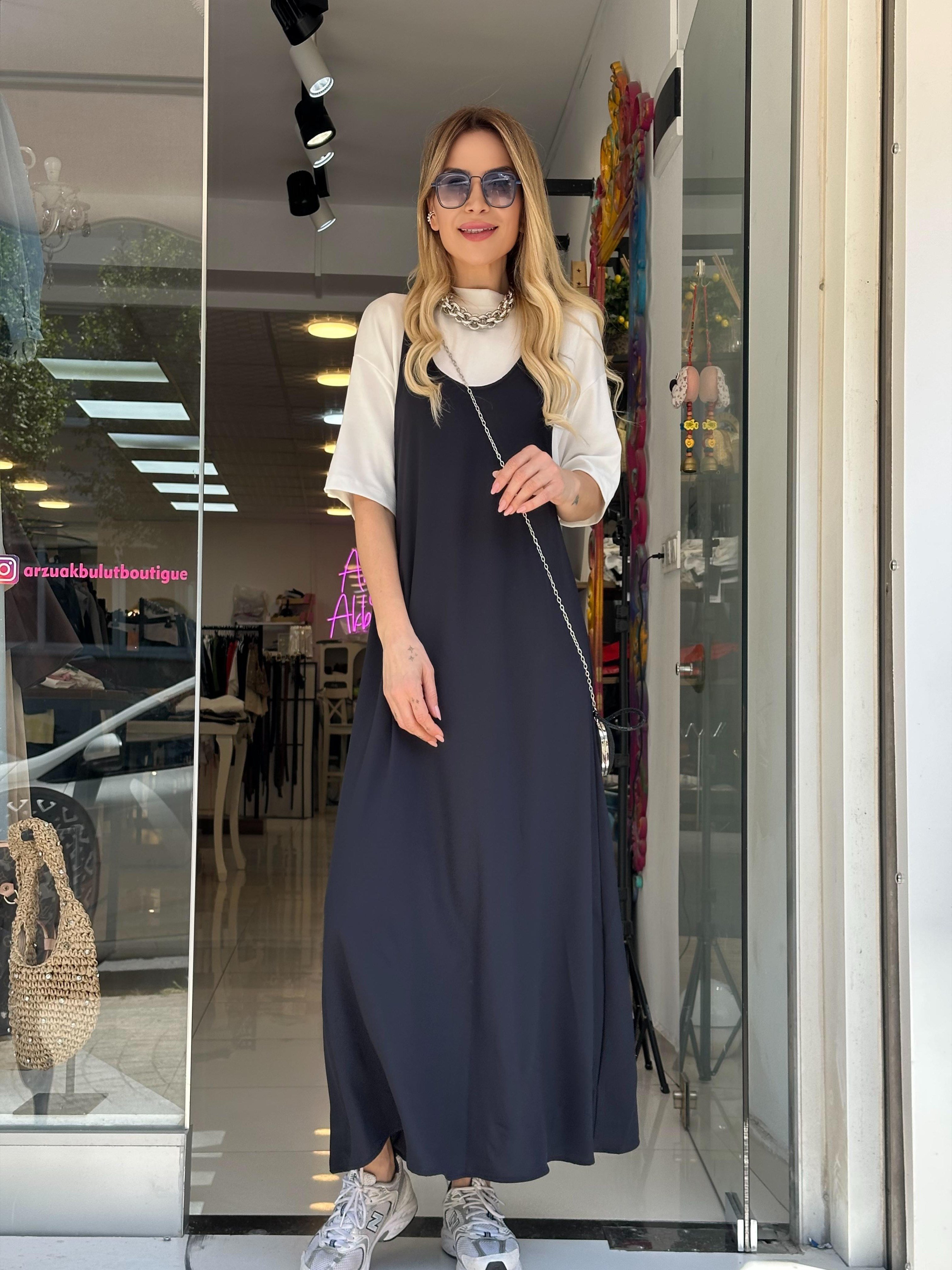 Siyah Marka Model Elbise Tişört İkili Takım 