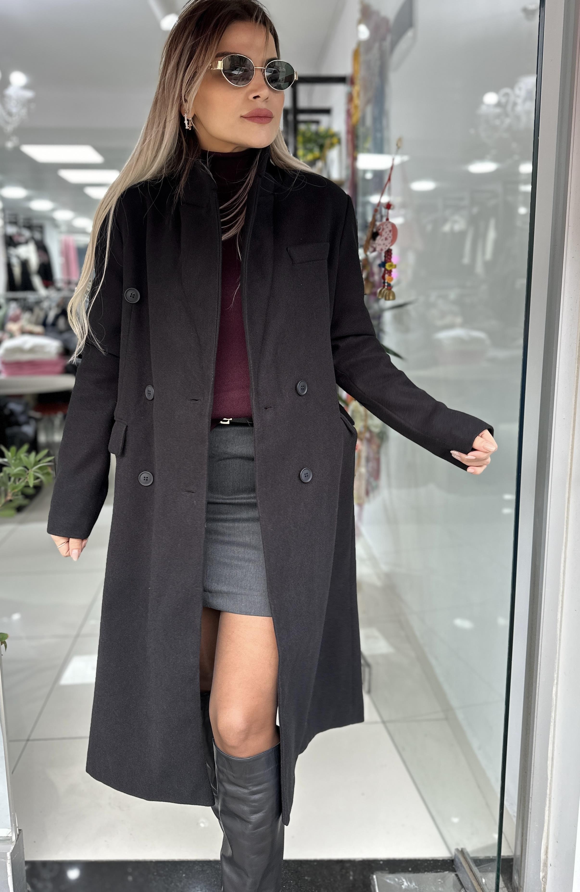 Siyah Oversize Kaban 