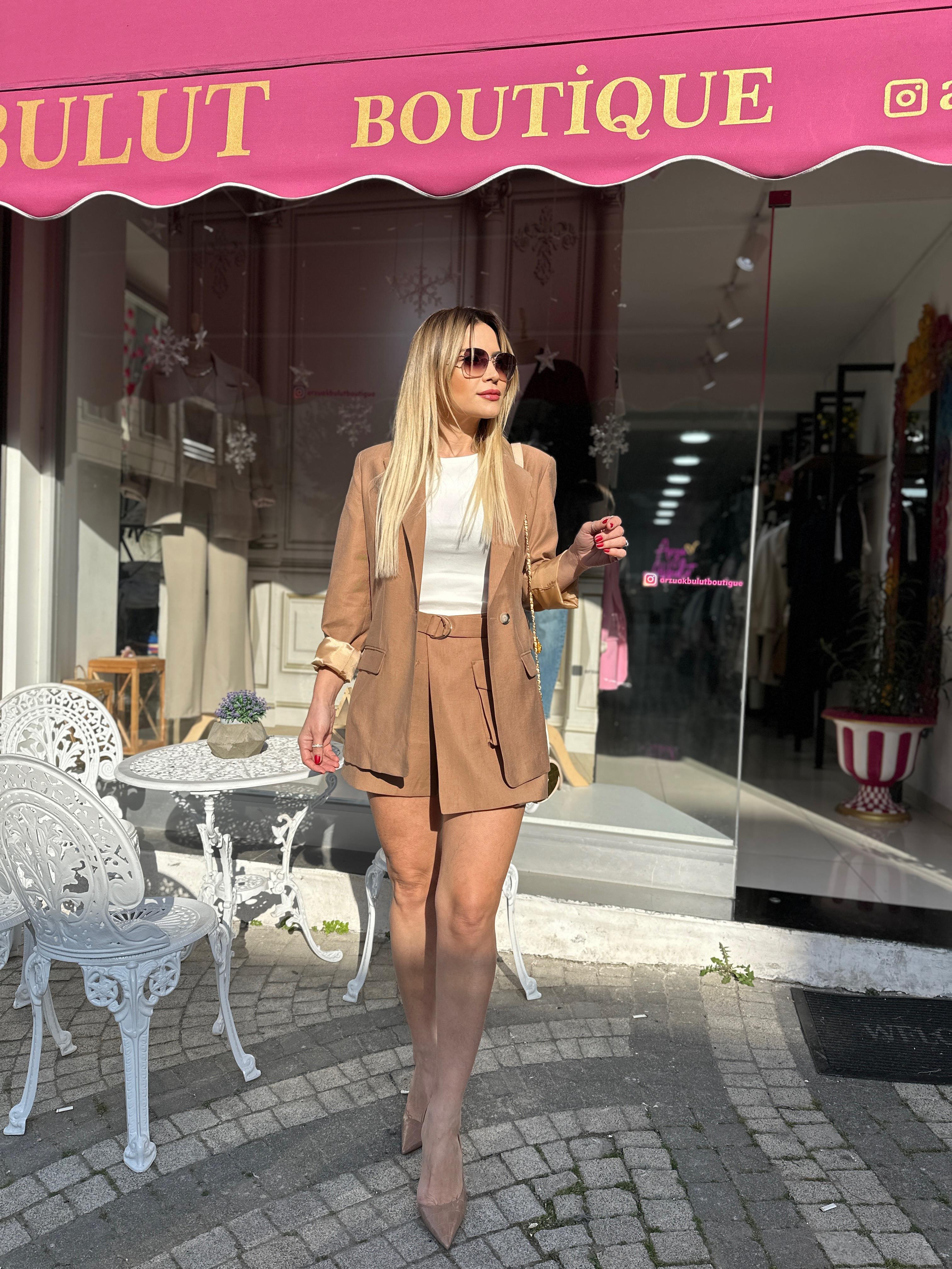 Taba Keten Tensel Tasarım Blazer