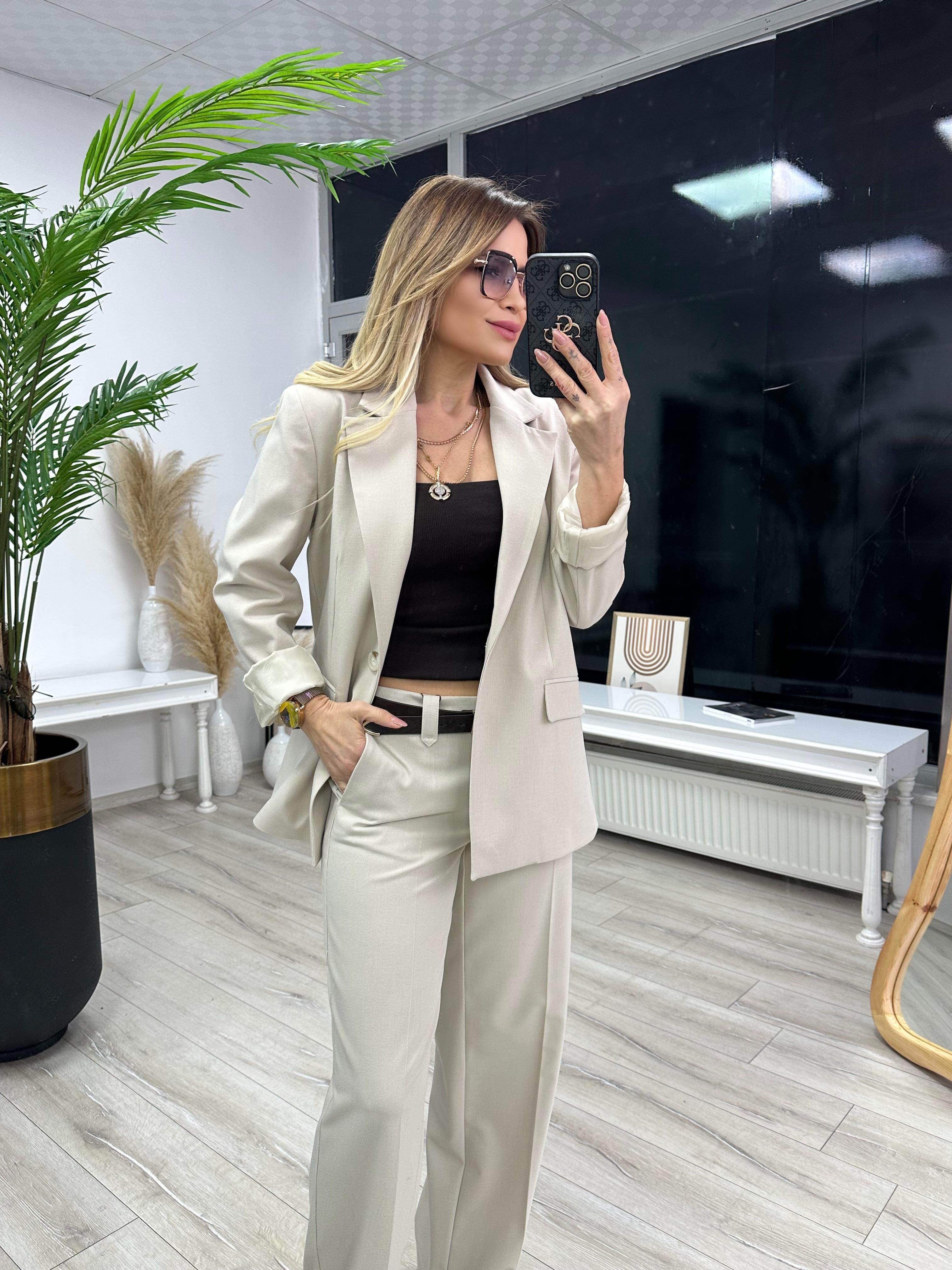 Taş Rengi Blazer Ceket 
