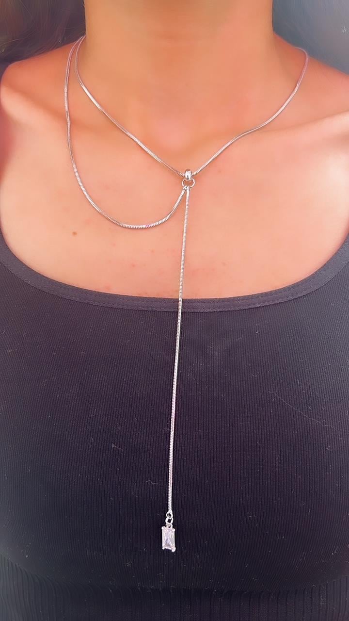 Tasarım Çelik Salkımlı Kolye