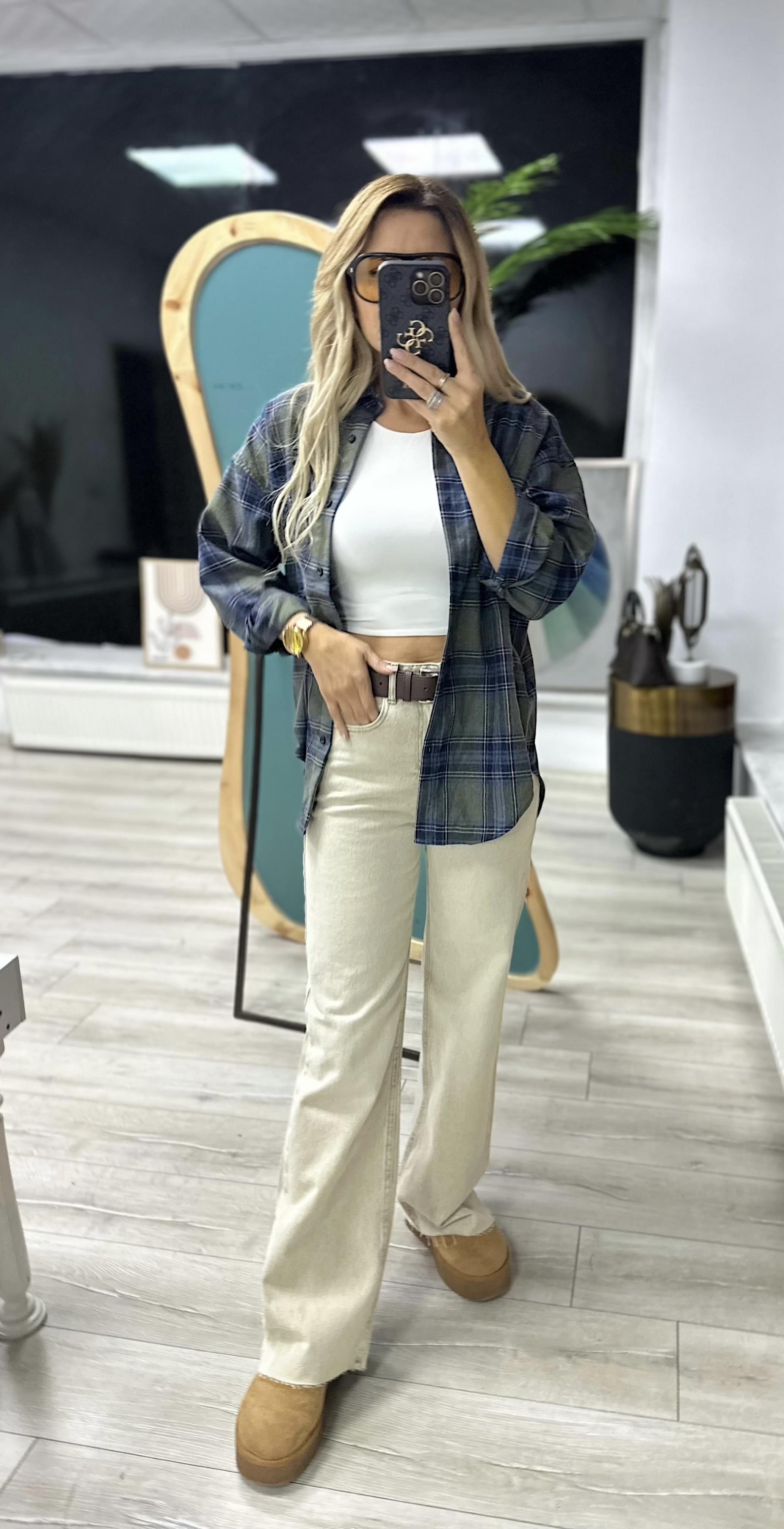 Yeşil Ekose Desenli Gömlek