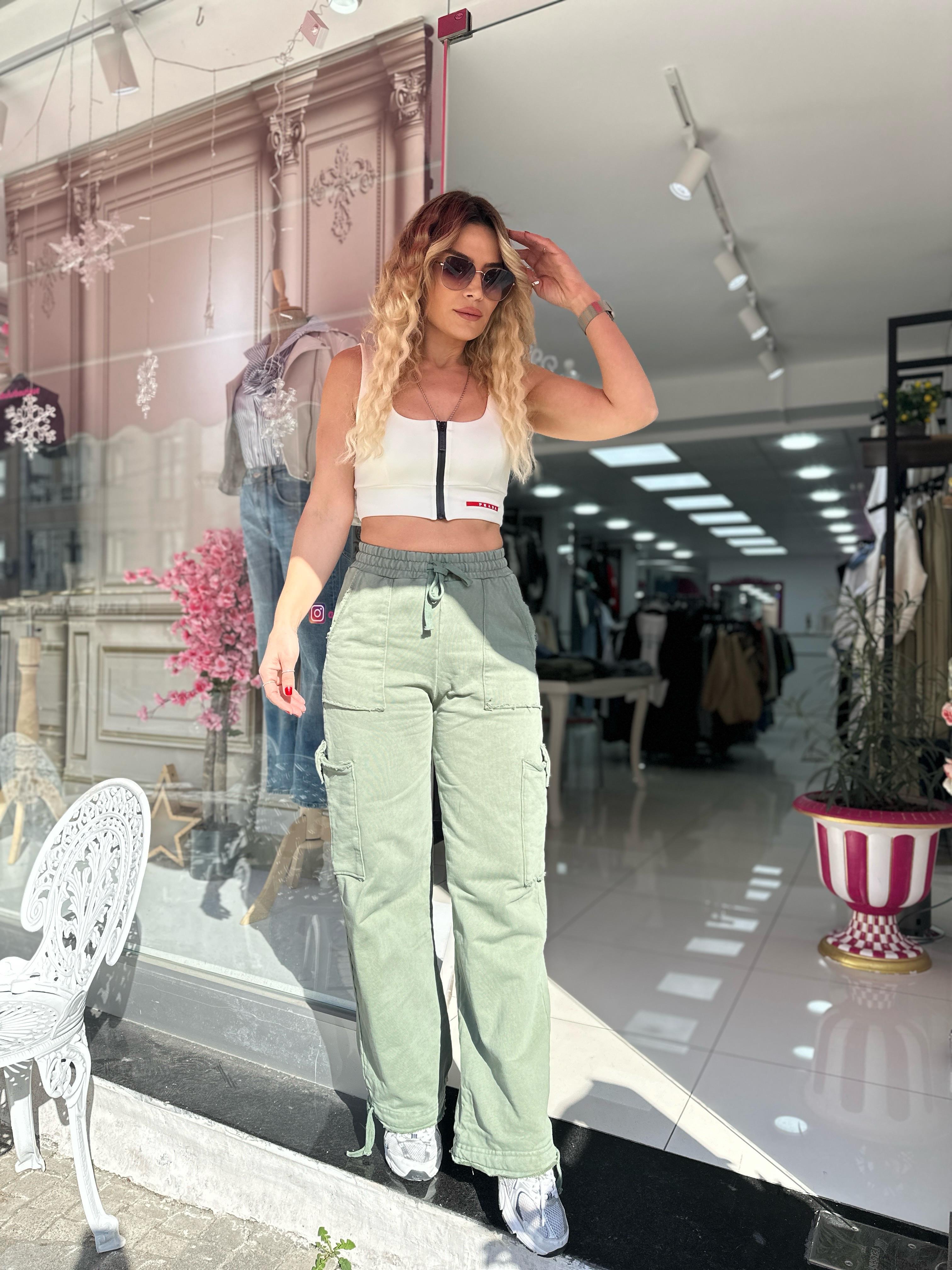 Yeşil Kargo Cepli Eşofman 