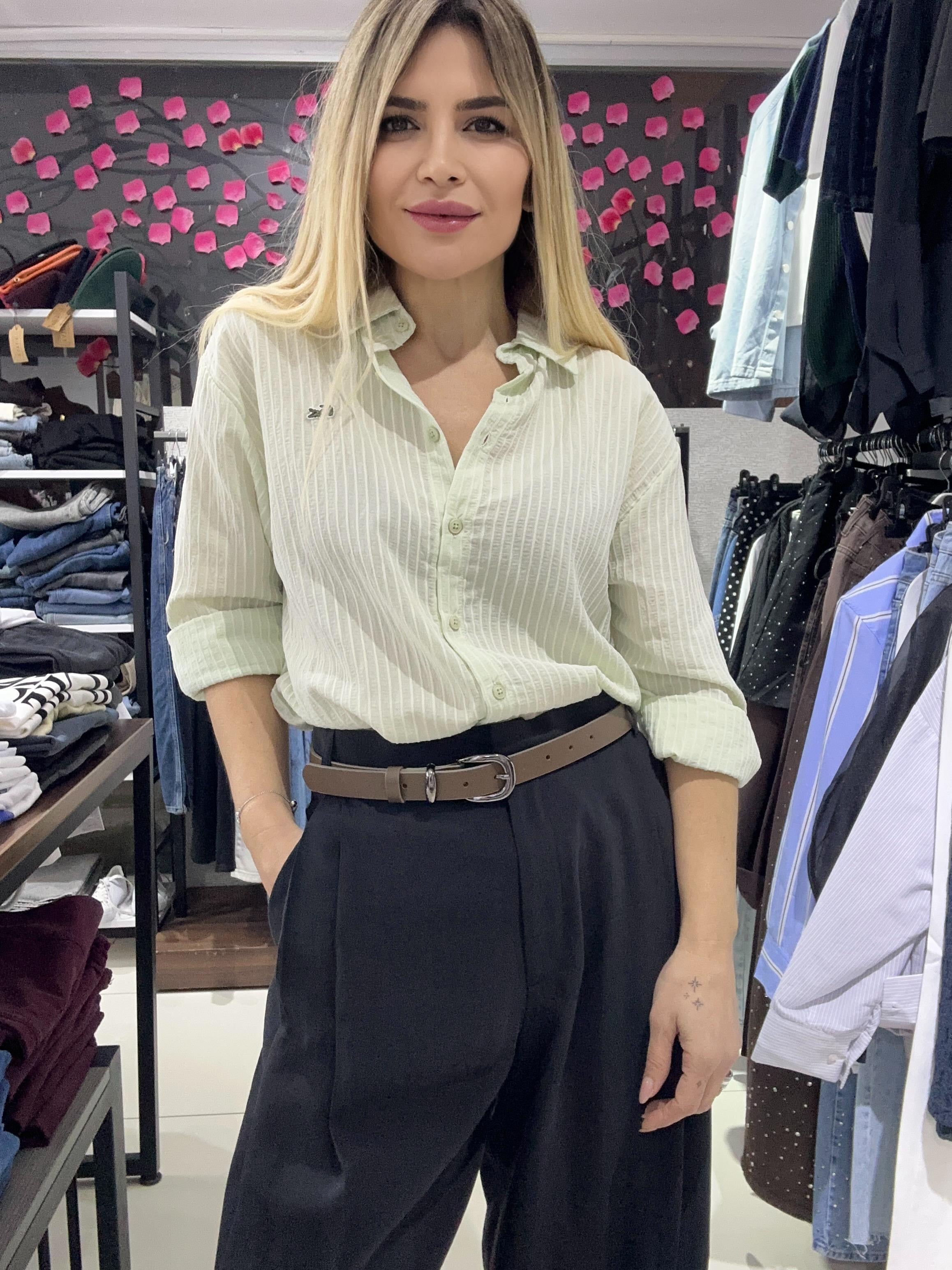 Yeşil Modal Gömlek 