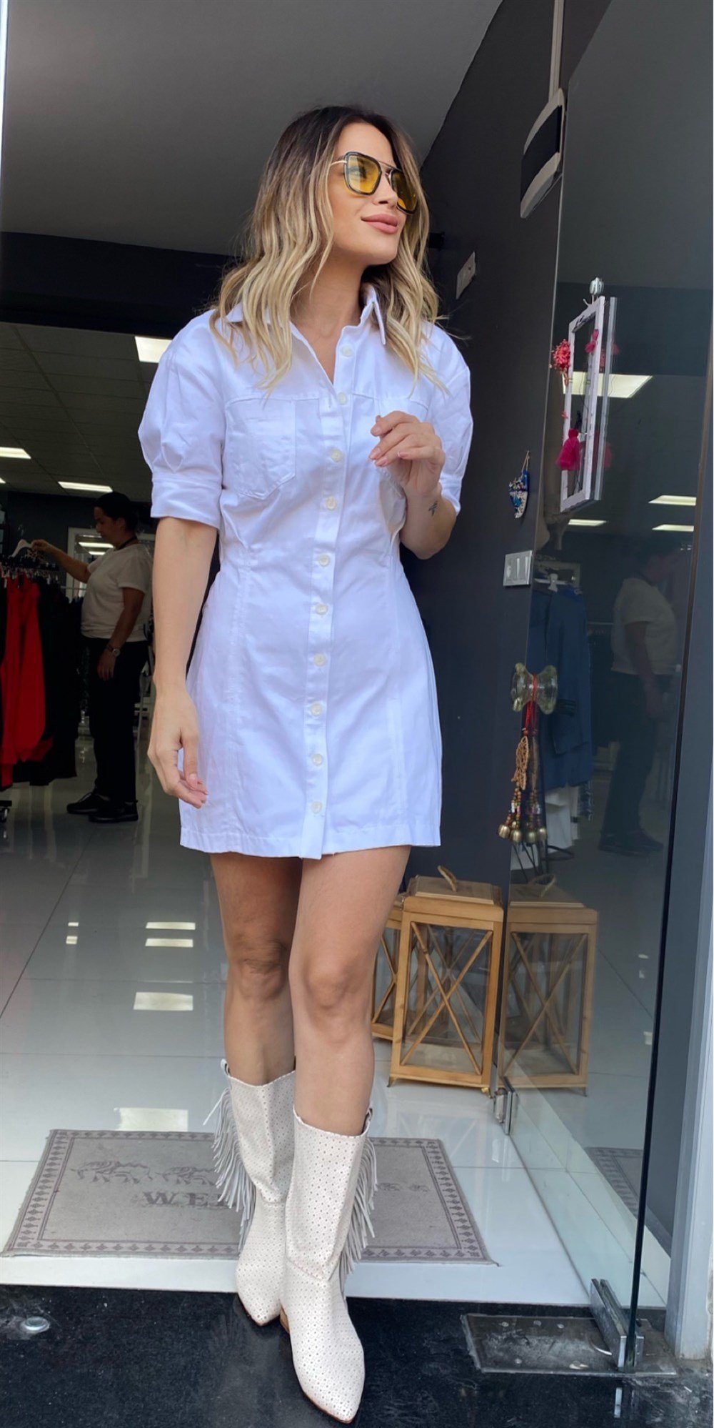 ZR Beyaz Jean Elbise |Arzu Akbulut Butik
