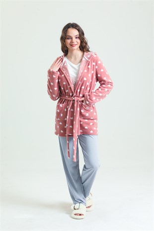 37680 - Kalpli 3lü Polar Pijama Takım