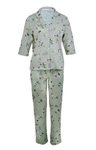 18280 - Kısa Kollu,Önden Düğmeli Pijama Takım