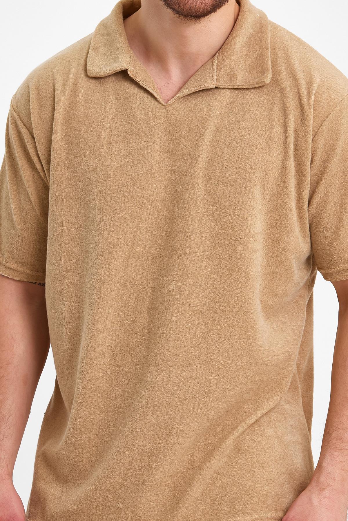 Yumuşak Dokulu (Havlu kumaş) Polo Yaka Regular Kalıp Erkek Tişört