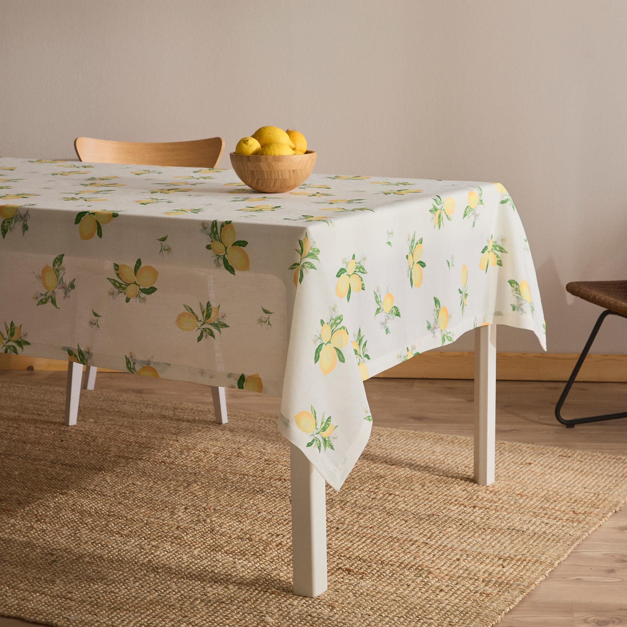 Limon Bahçesi Desenli Masa Örtüsü