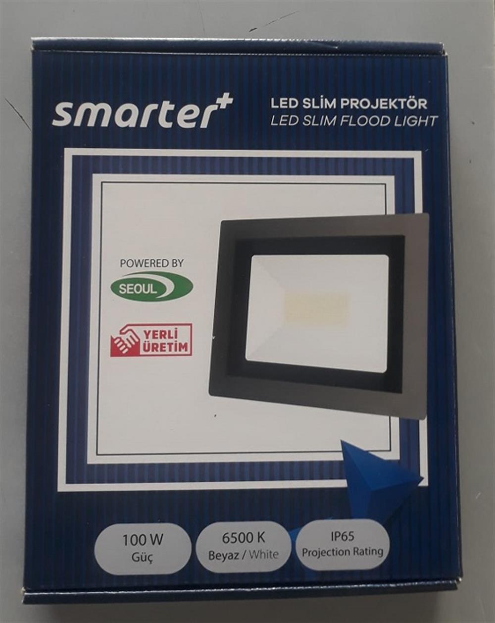 Led Slim Projektör 100w Smarter 