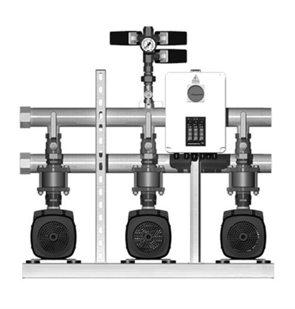 GRUNDFOS Yatay Milli Üç Pompalı Hidrofor Seti Hydro Multi - S 3 CM 3-6 M (2x0,67 - 2x0,89) 99199679