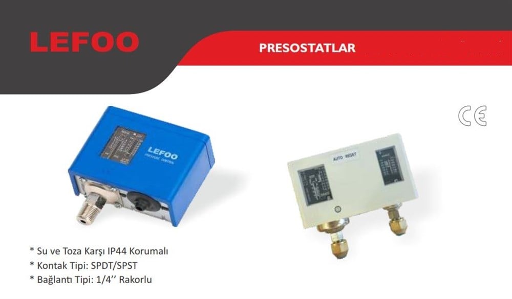 Lefoo Kombine/Alçak ve Yüksek Basınç Presostat LF5508 AB