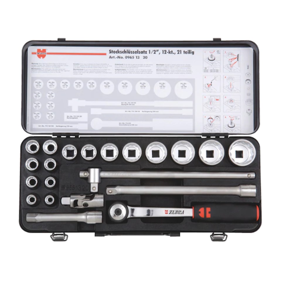 Würth 1/2 İNÇ LOKMA ANAHTAR SETİ 096513 20