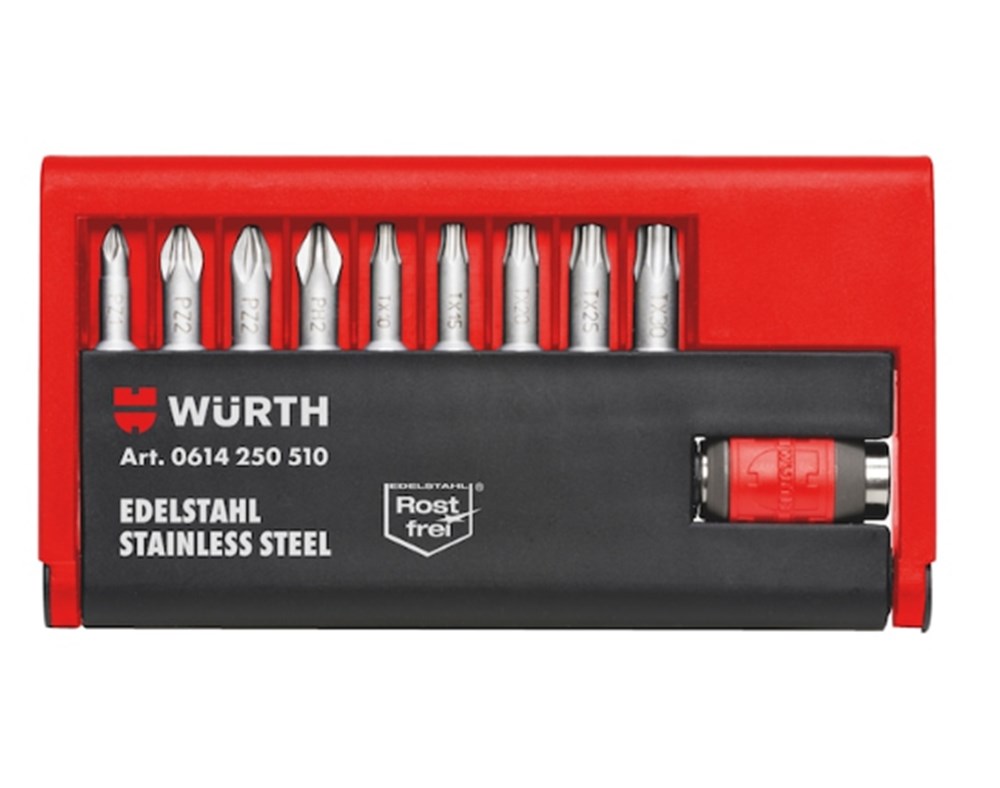 Würth TORNAVİDA UCU C 6.3 (1/4) PASLANMAZ ÇELİK 10 PARÇA 0614250510