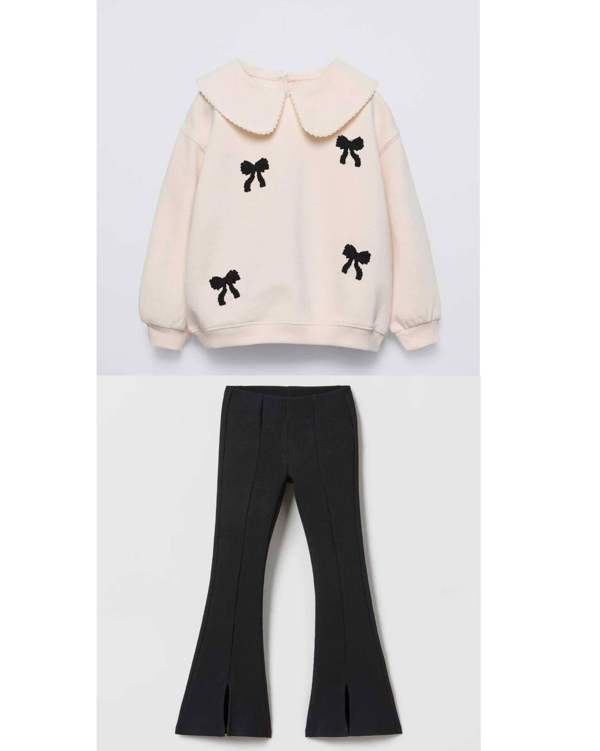 BEBE YAKA FİYONK DETAYLI SWEAT İSPANYOL TAYT TAKIM