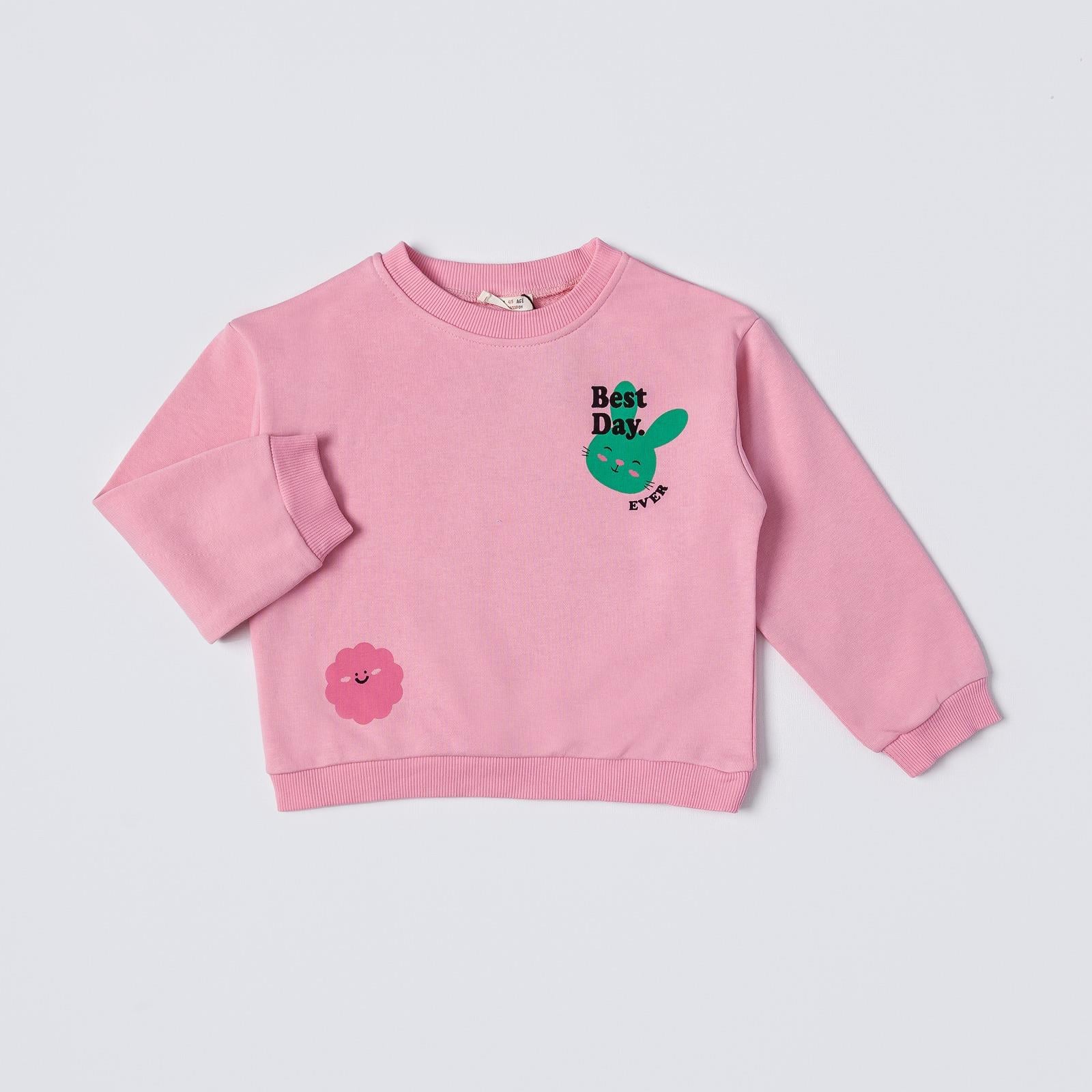 BEST DAY EVER SWEATSHIRT (PEMBE)