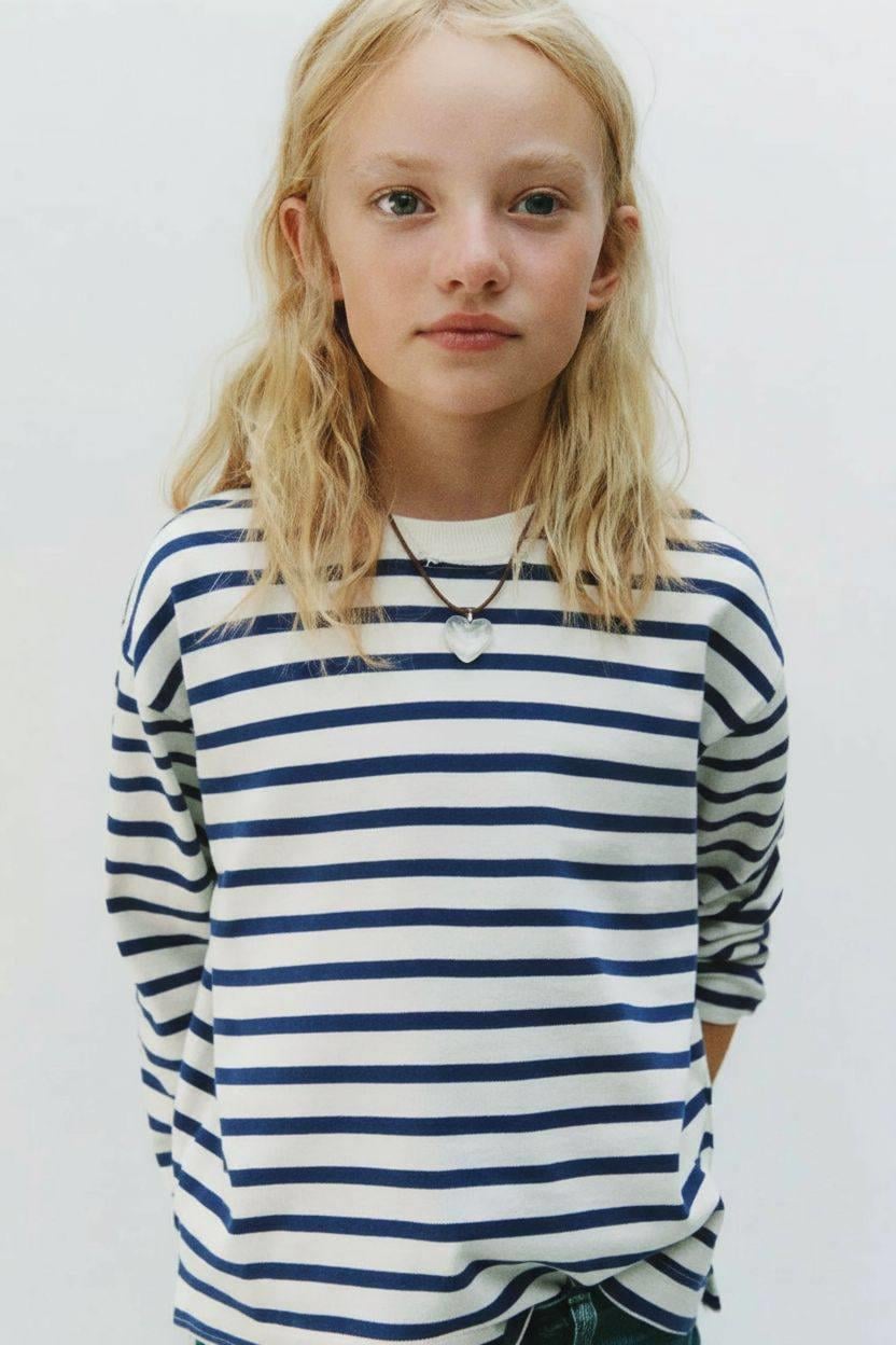 ÇİZGİLİ BASIC SWEATSHIRT (LACİVERT)