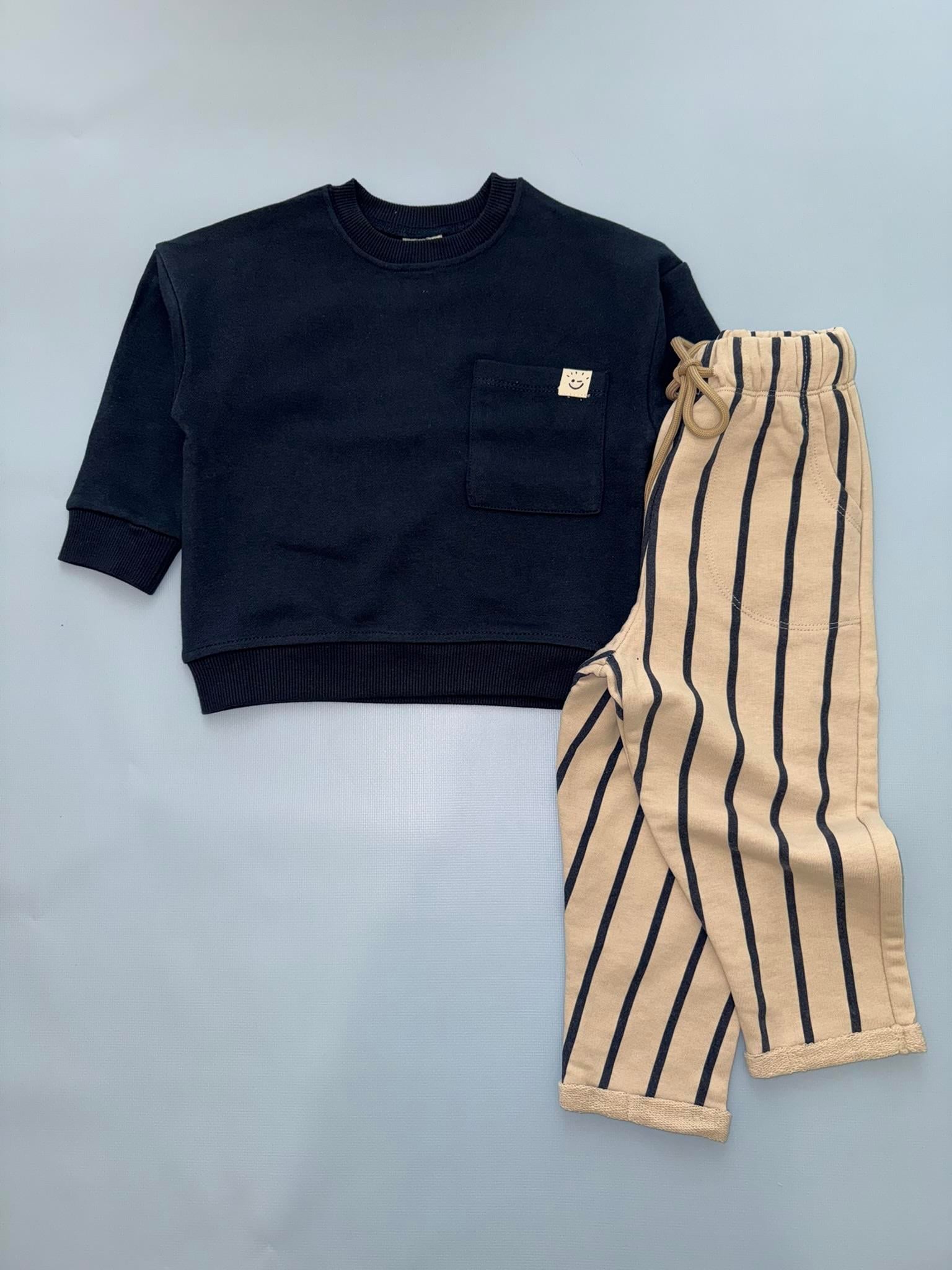 ÇİZGİLİ JOGGER TAKIM (LACİVERT)