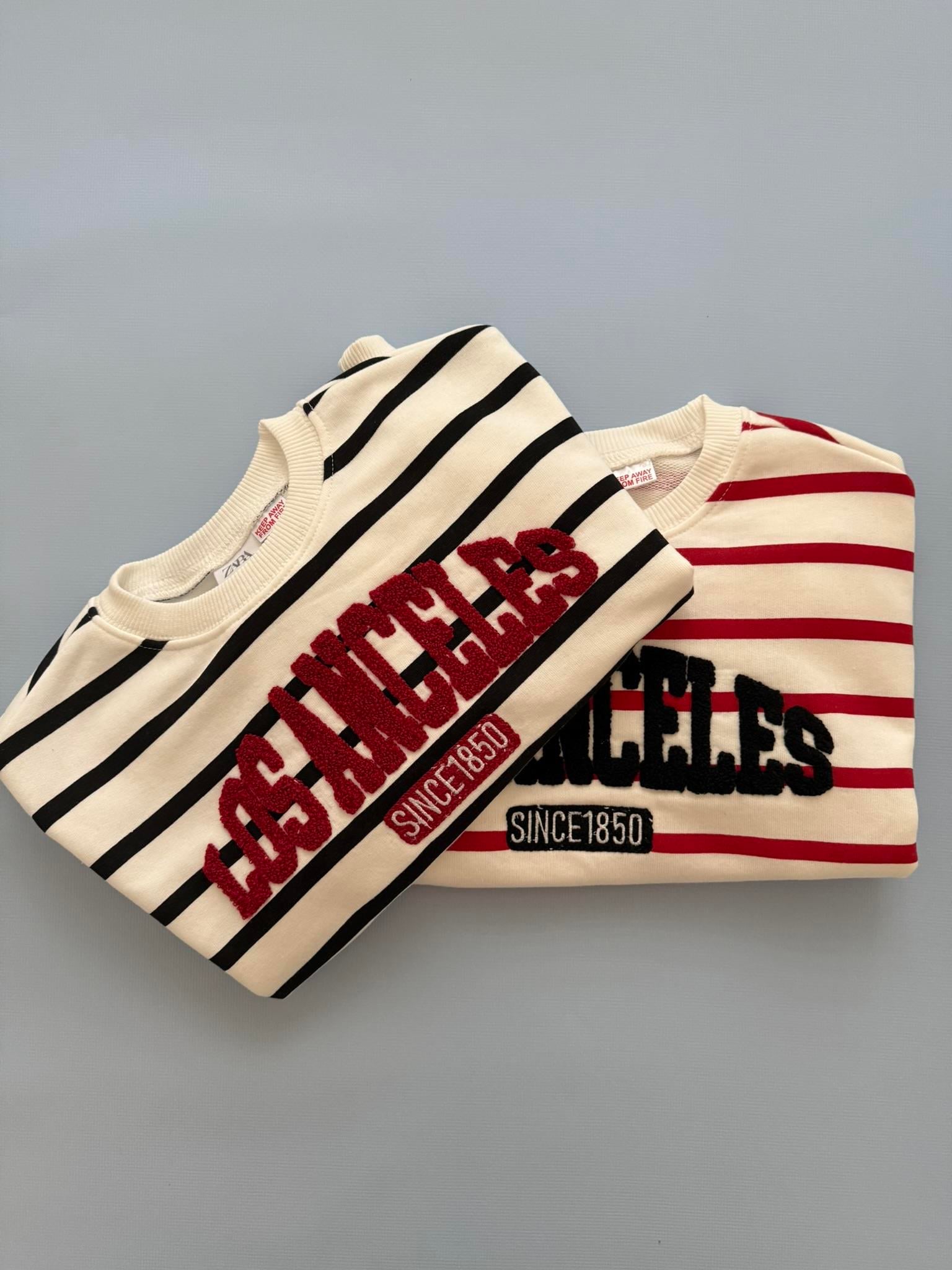 ÇİZGİLİ LOS ANGELES SWEATSHIRT (LACİVERT)