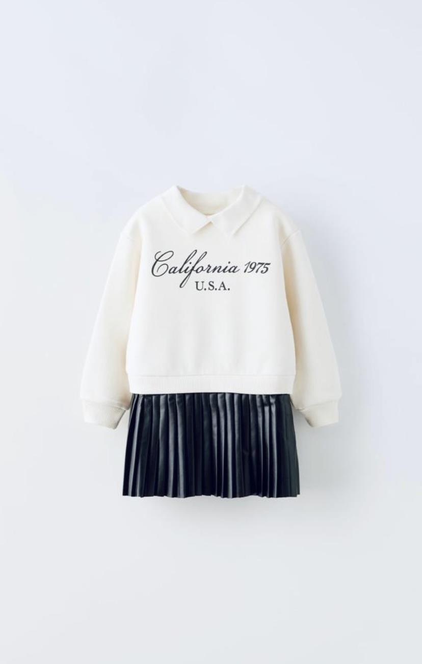 Deri Etek Detaylı Elbise