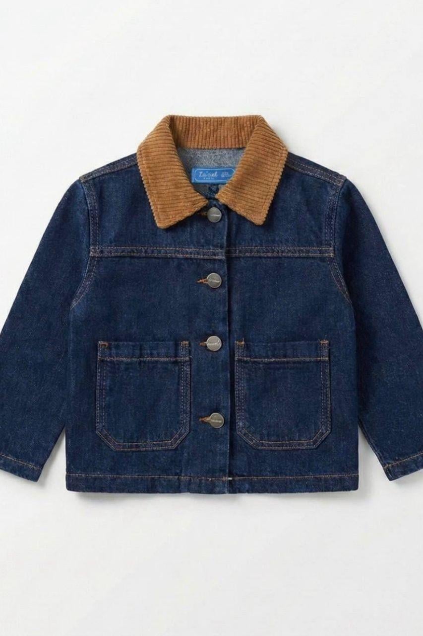 FİTİLLİ YAKA DETAYLI DENİM CEKET UNISEX