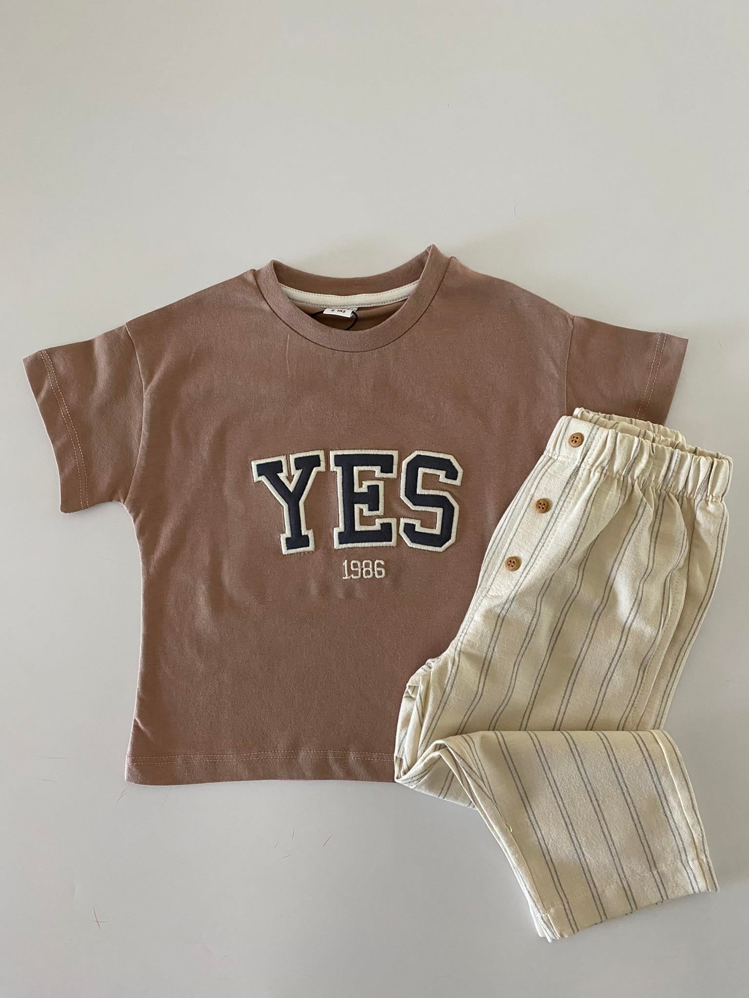 Keten Pantolon Tshirt Takım