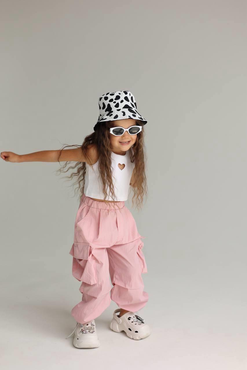 LA'CIEL KALP DETAYLI CROP BLUZ PARAŞÜT PANTOLON TAKIM