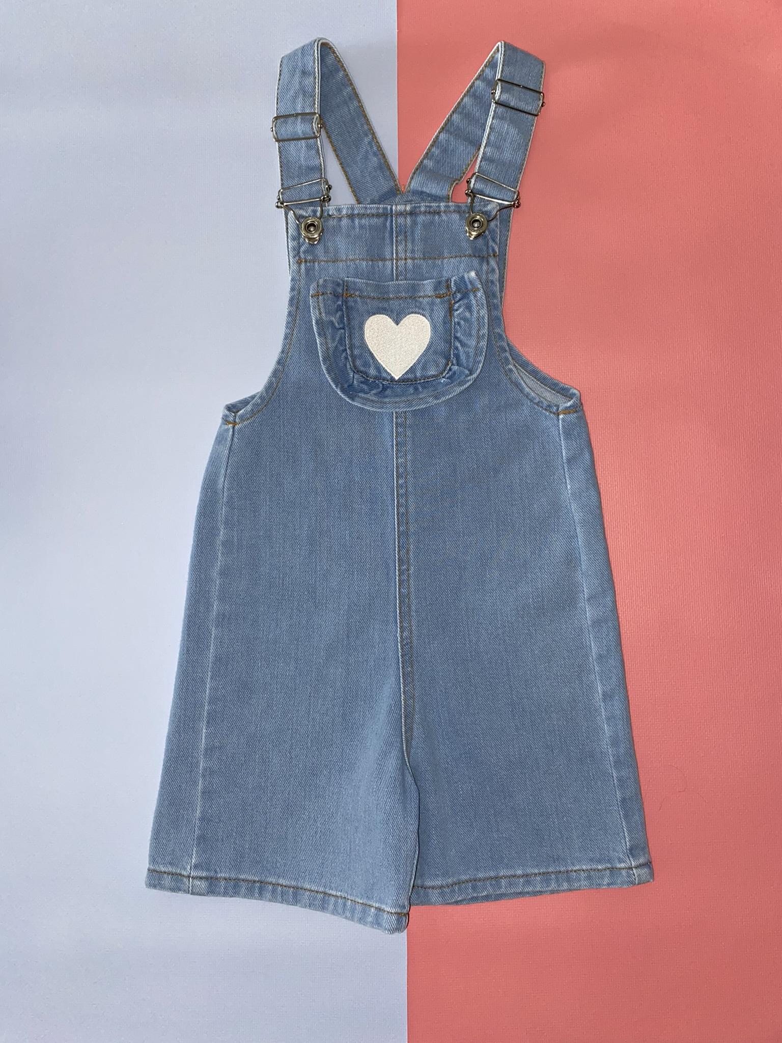 Şortlu Denim Salopet