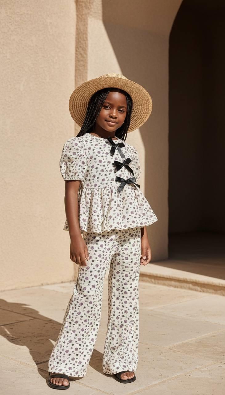 ÇİÇEK DESENLİ MÜSLİN TAKIM