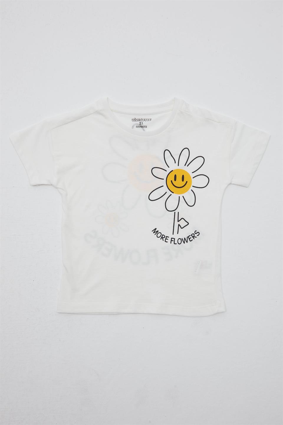 Flowers Baskılı Tshirt
