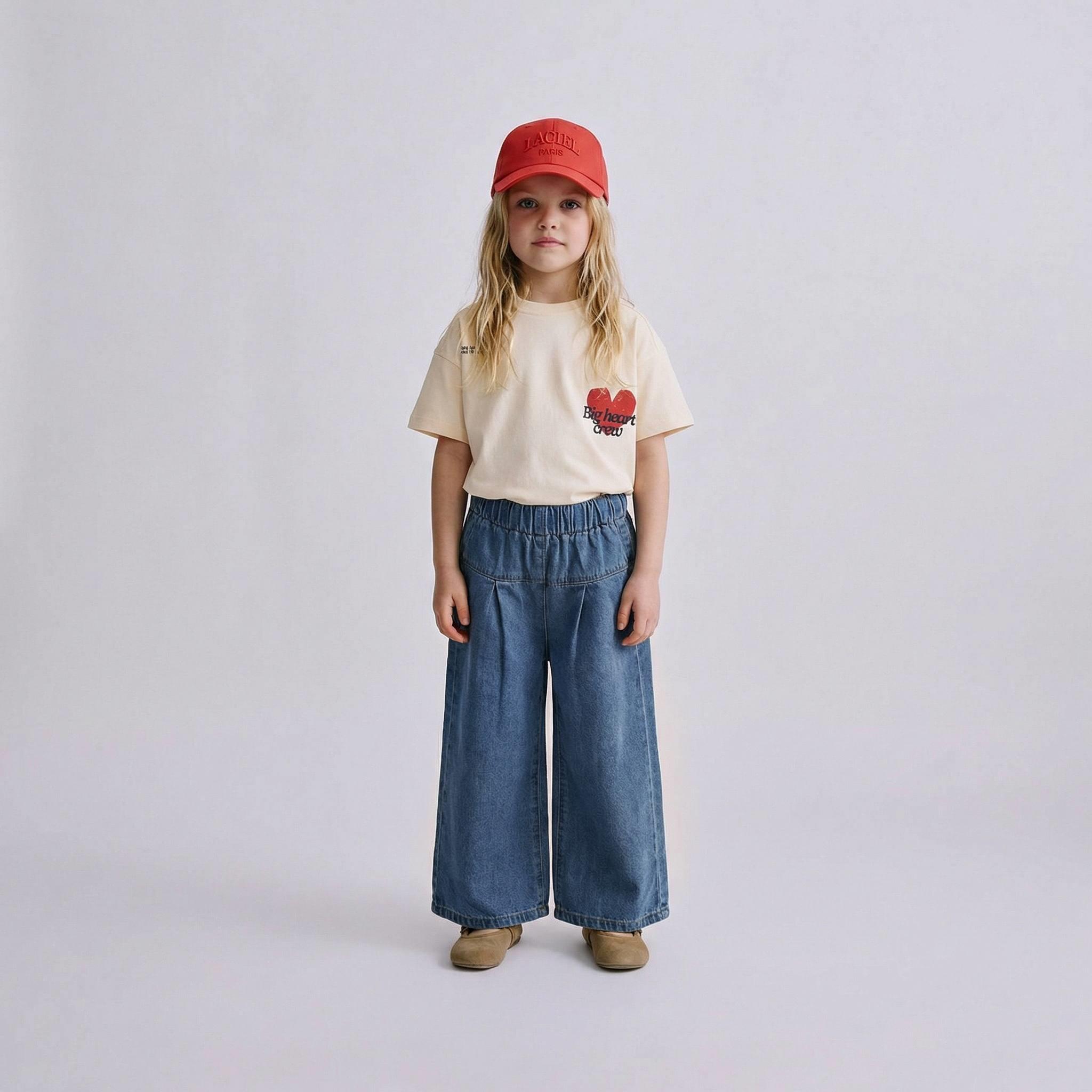 LA'CIEL BIG HEART TSHIRT WIDE LEG DENİM TAKIM