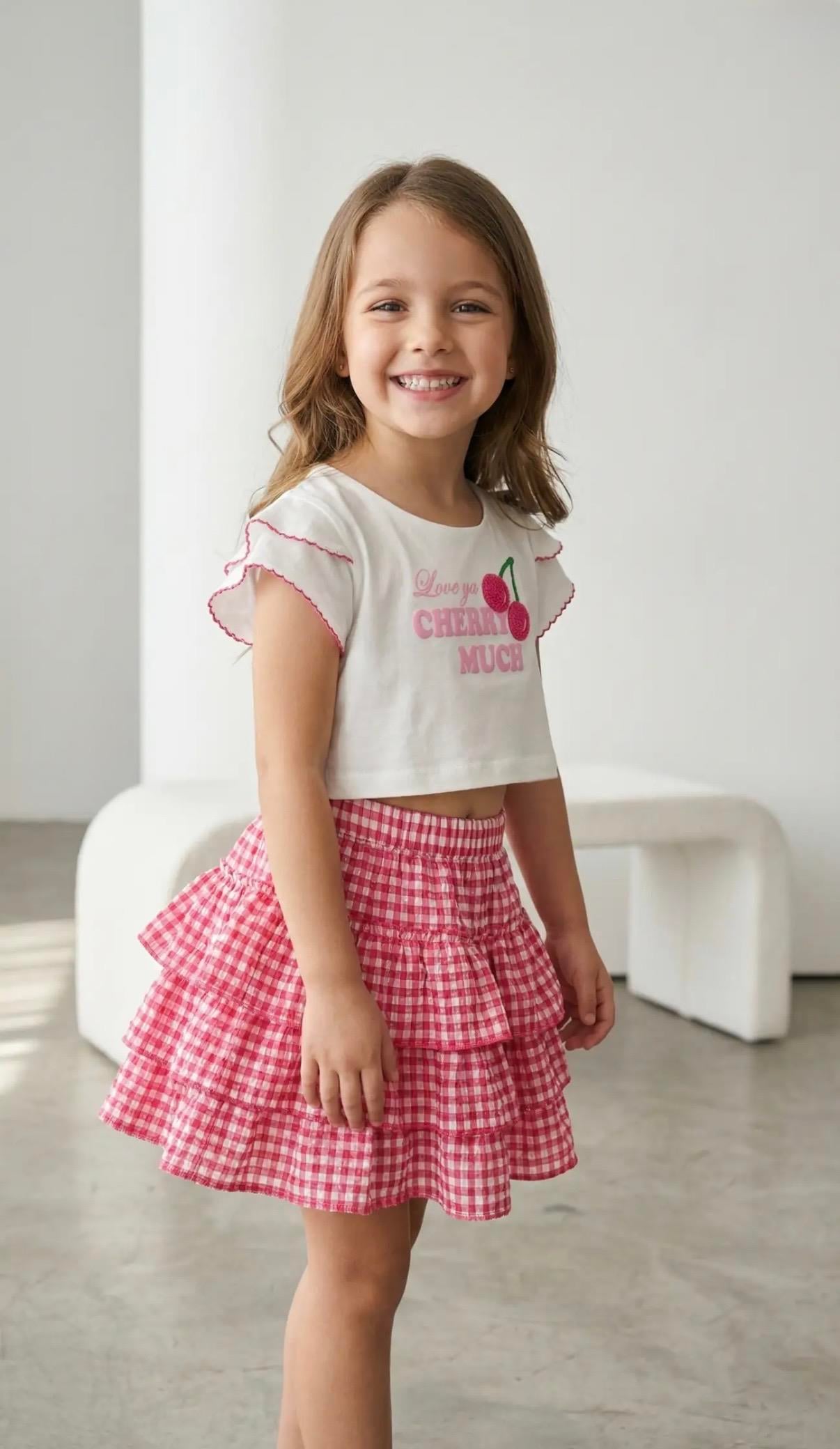 LA'CIEL CHERRY CROP TSHIRT ETEK TAKIM