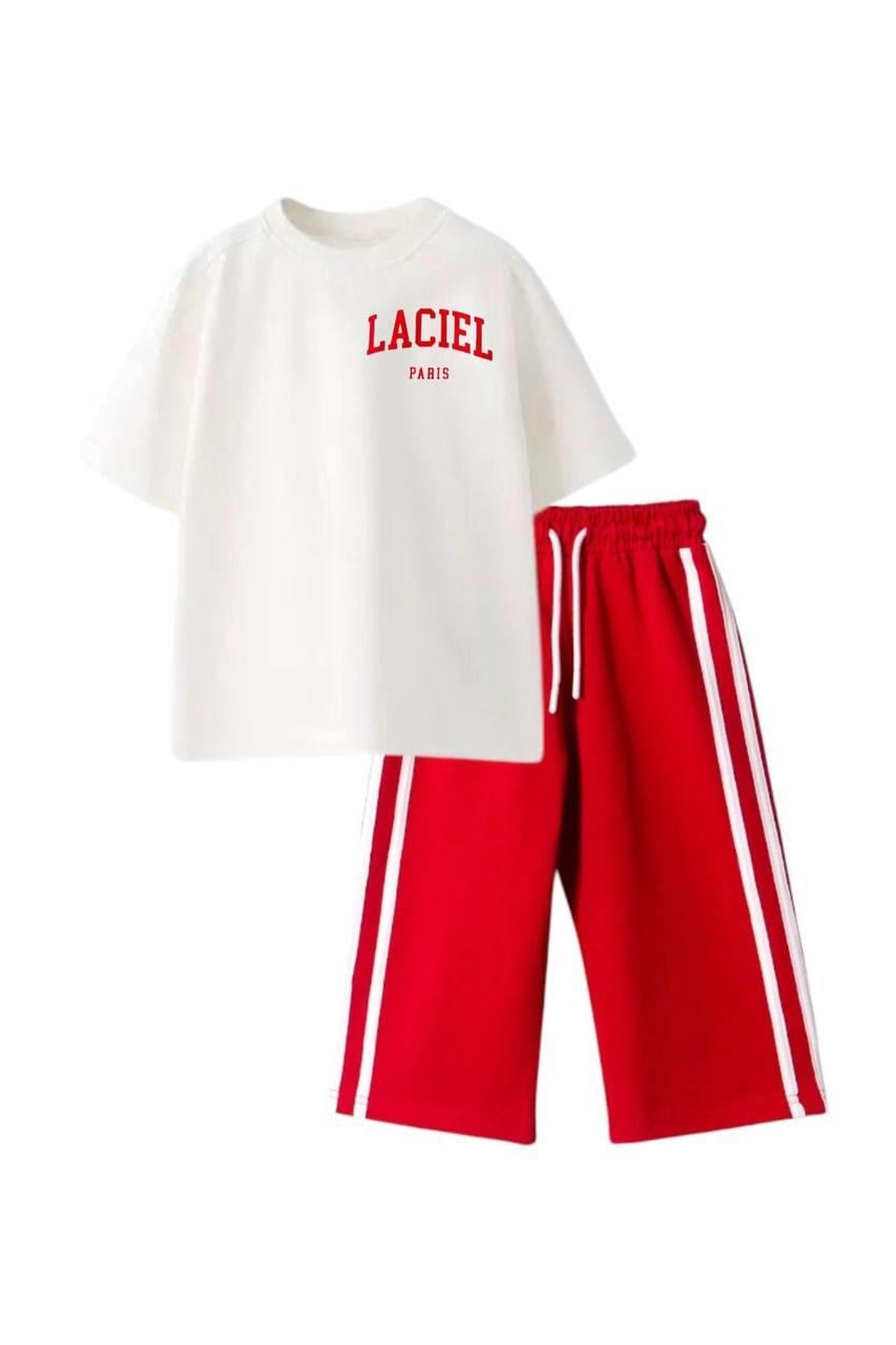 LA'CIEL PARIS UNISEX ŞERİTLİ SLOGAN TAKIM