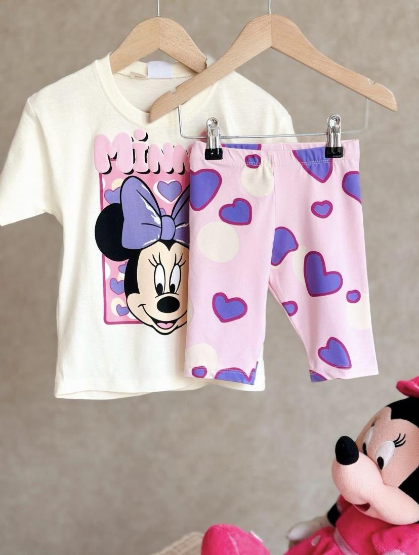 Minnie Kalpli Biker Tayt Takım