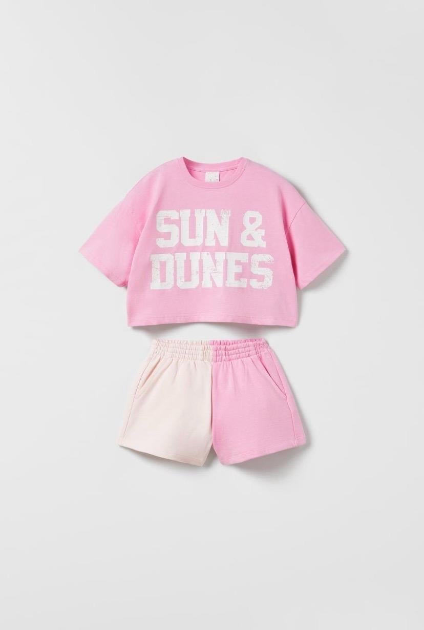 Pembe Sun&Dunes Şortlu Takım