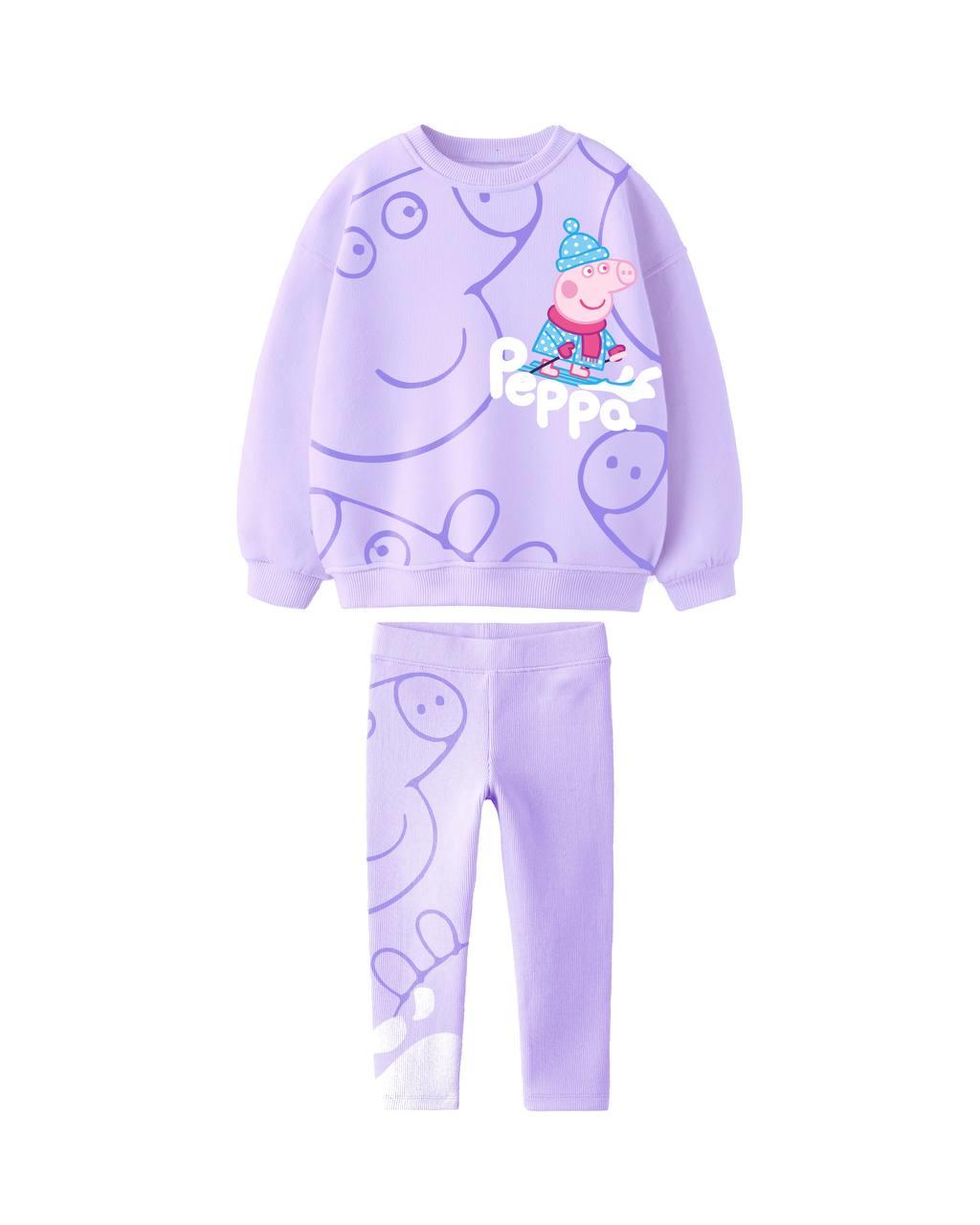 PEPPA PİG LİLA SWEAT TAYT TAKIM