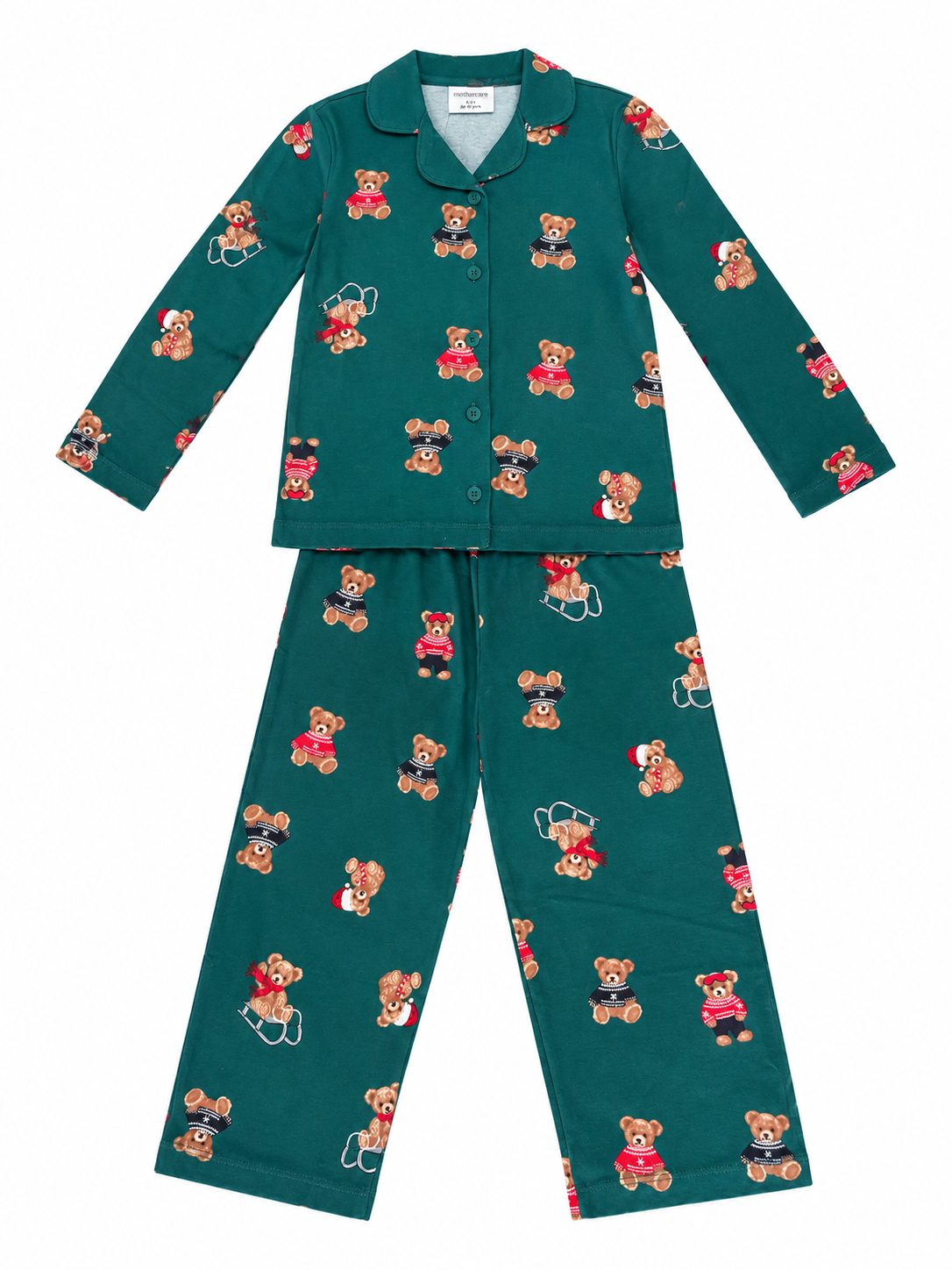 ROLYPOLY TEDDY BEAR GÖMLEKLİ PİJAMA TAKIM YEŞİL