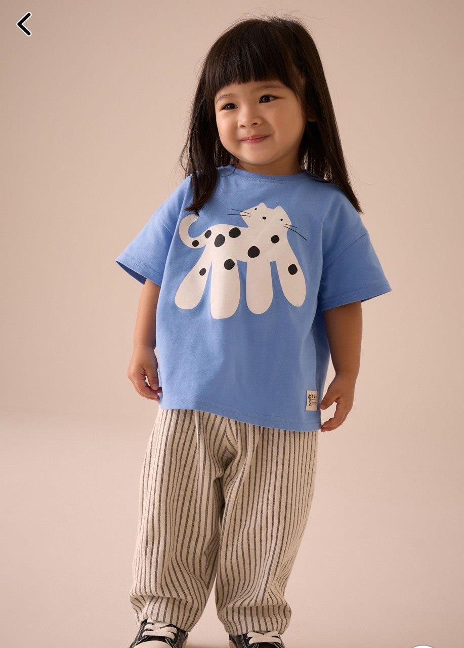 UNISEX MAVİ TSHIRT ÇİZGİLİ PANTOLON TAKIM