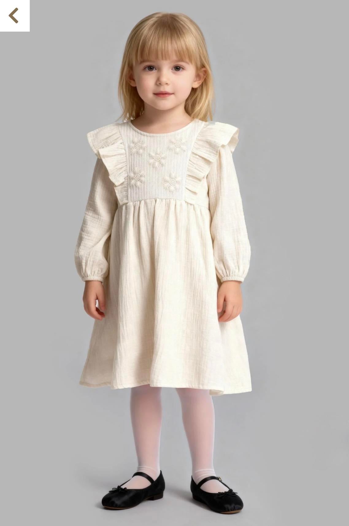 VOLANLI MÜSLİN ELBİSE