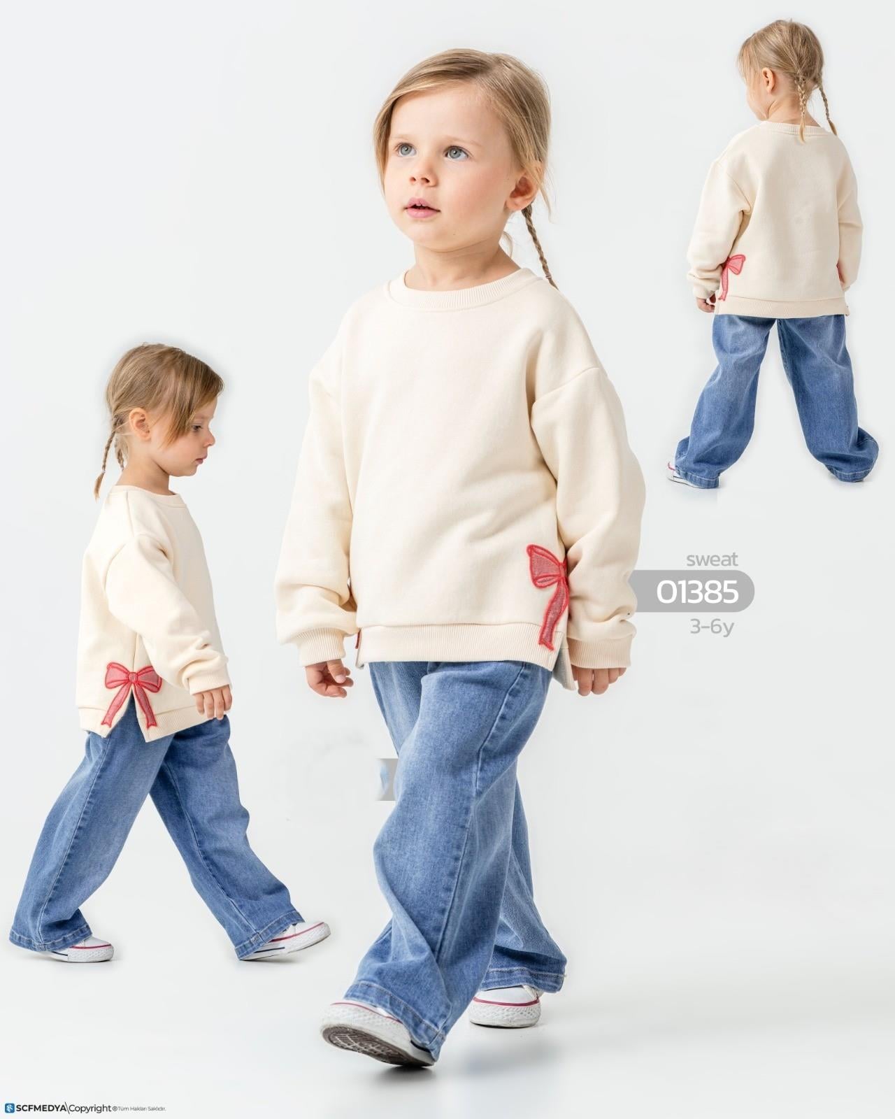 YANLARI YIRTMAÇ VE FİYONK DETAYLI SWEATSHIRT