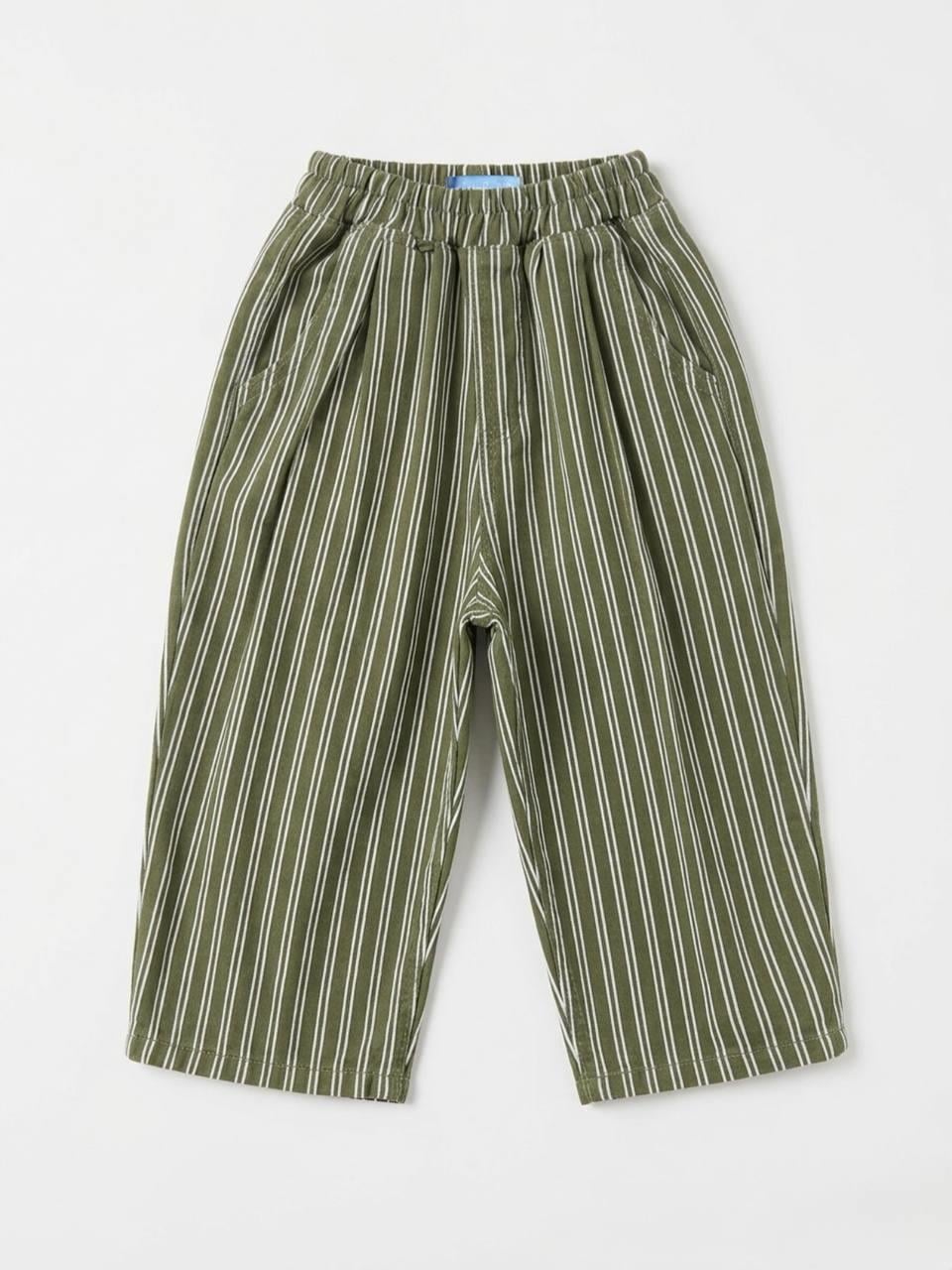 YEŞİL ÇİZGİLİ BALLOON JEAN