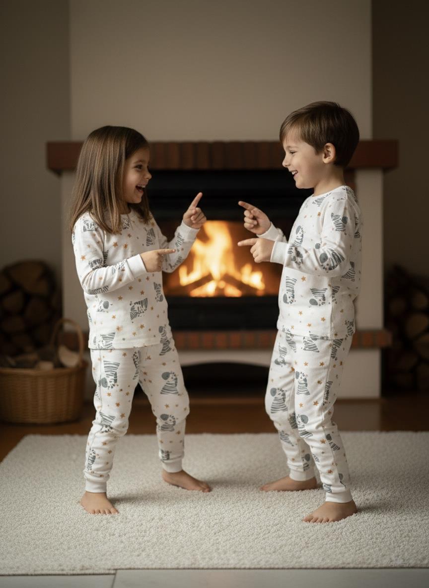 ZEBRA DESENLİ PİJAMA TAKIMI 3-12 YAŞ