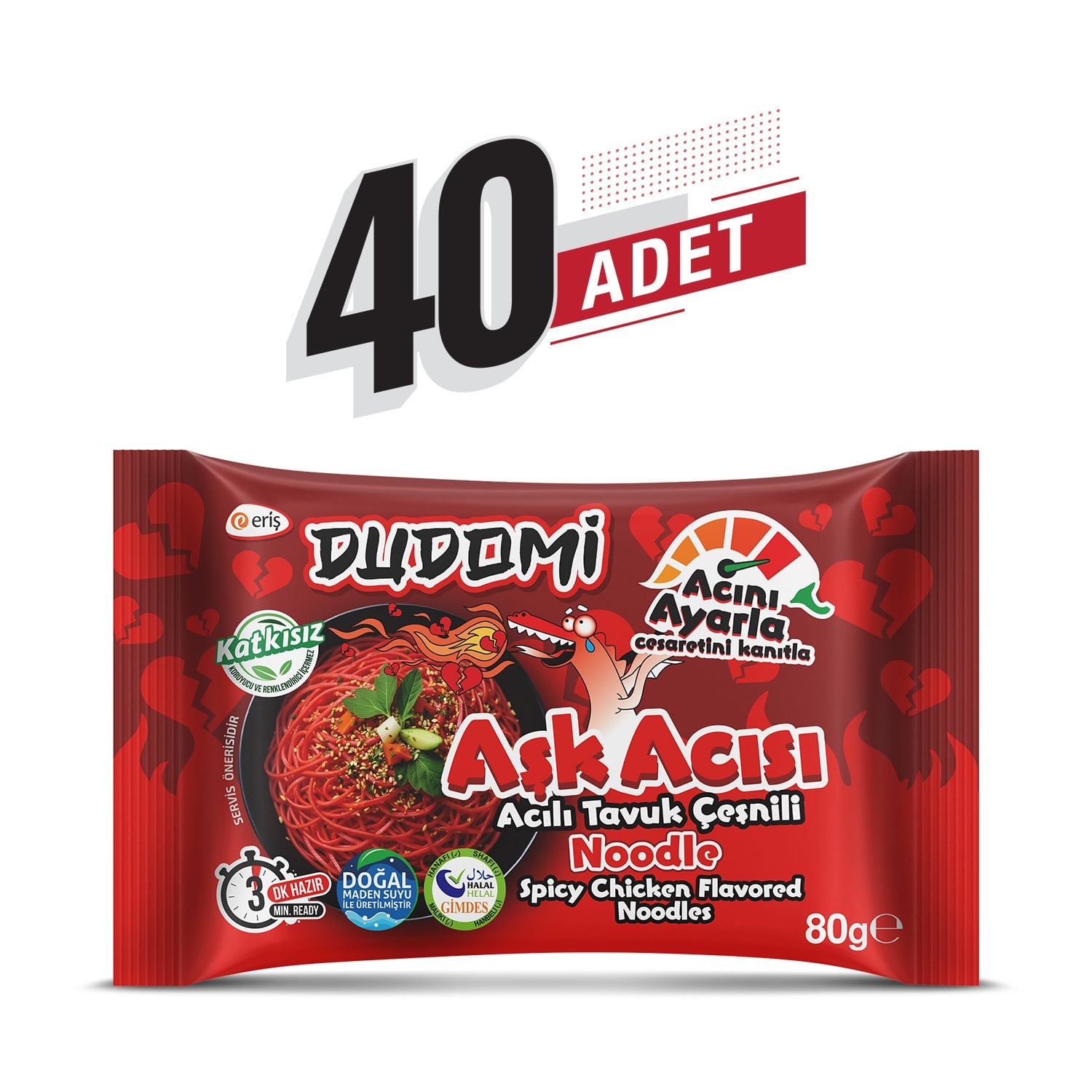 Dudomi Aşk Acısı (Acılı Tavuk Çeşnili Noodle) Poşet 80 Gr.