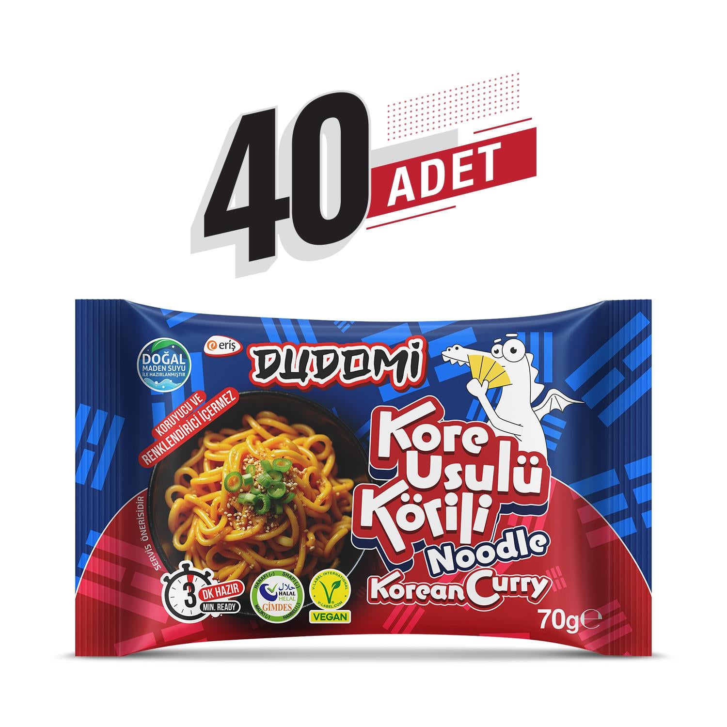 Dudomi Kore Usulü Körili Noodle Poşet 70 Gr.