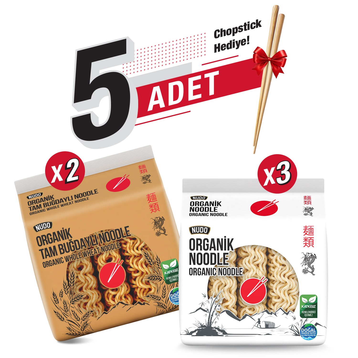 Nudo Organik Karma Noodle 300 gr 5'li Koli