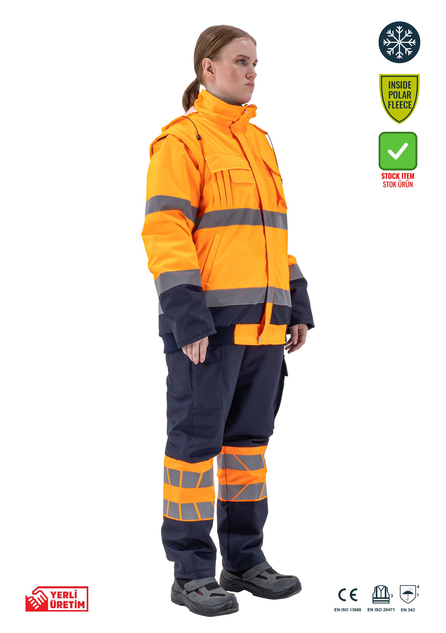 Alaska Hi-Vis 2 in 1 Mont Neon Turuncu-Lacivert