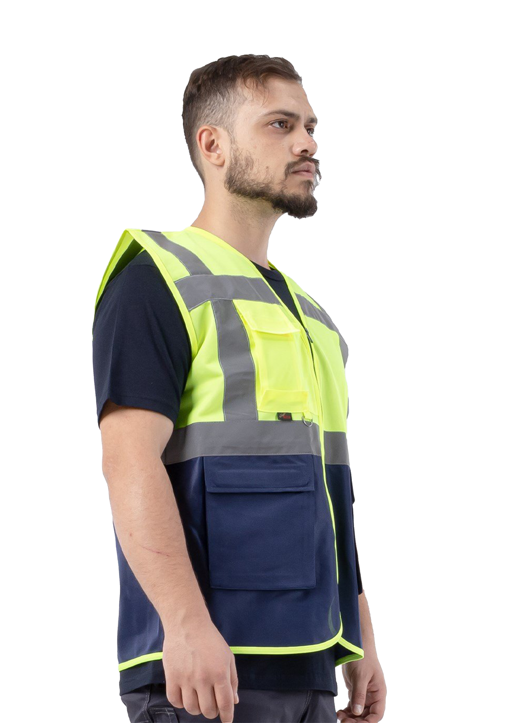 Alaska Hi-Vis Mühendis Yeleği Neon Sarı - Lacivert