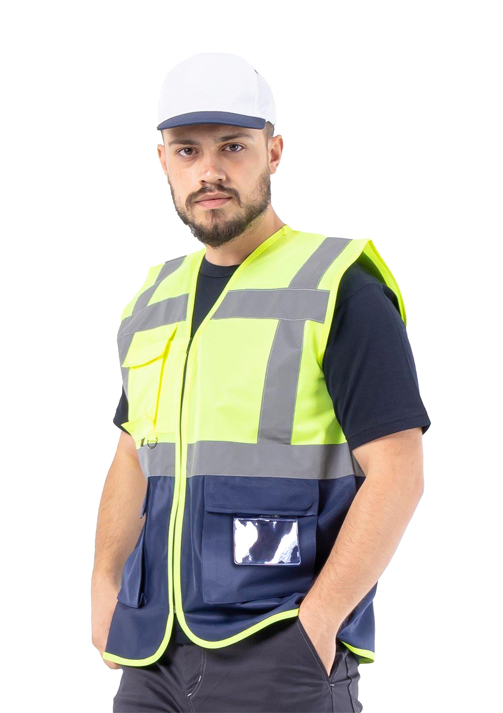 Alaska Hi-Vis Mühendis Yeleği Neon Sarı - Lacivert